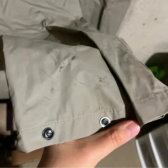 Eddie Bauer Waterproof Pants Mens L Beige Rain Over PVC Elastic Hunting Fishing - Picture 5 of 10